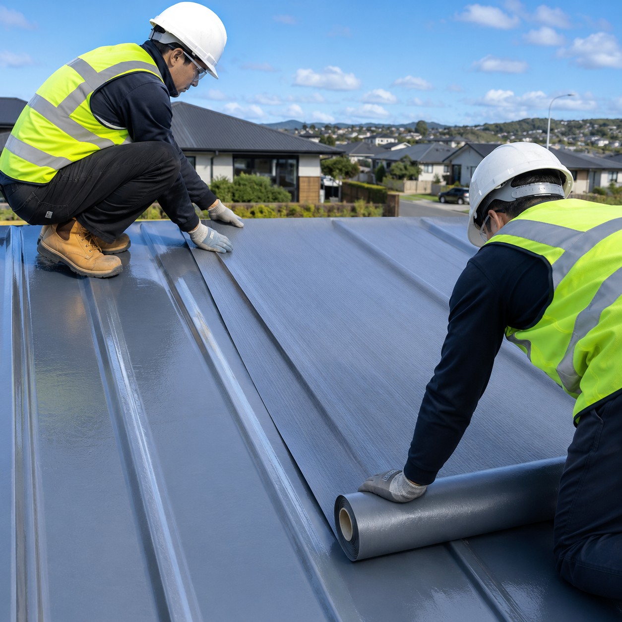 ORI Roof Waterproofing System self-adhesive membrane installation